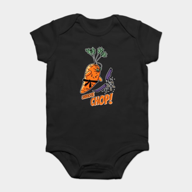 Carrote Chop! pun Baby Bodysuit by H. R. Sinclair